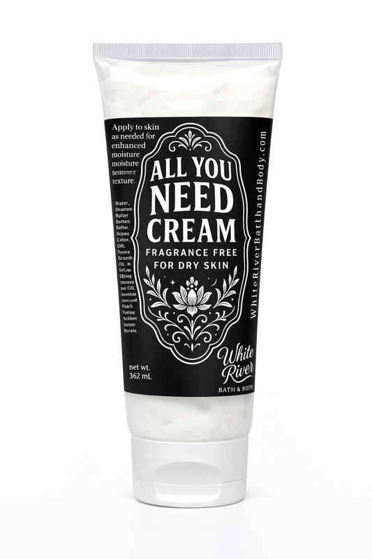 Tube of 'All You Need Cream' by White River on a white background