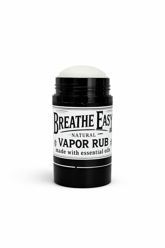 Breathe Easy vapor rub stick on a white background